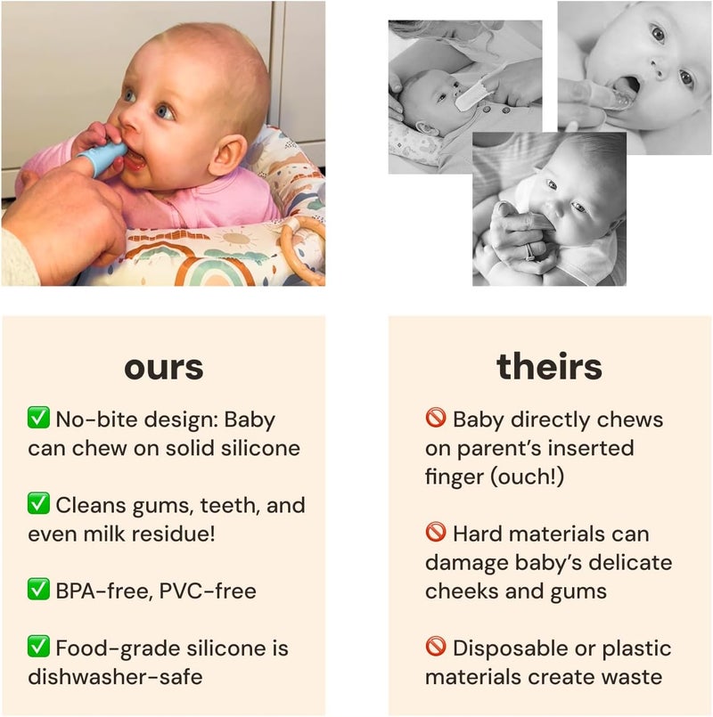 oogiebear Baby Finger Brush & Tongue Scraper - Gentle Oral Care, Soft Silicone, BPA-Free, for Infants & Toddlers - Image 4